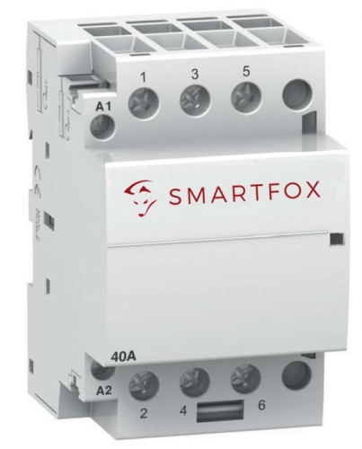 SMARTFOX Schütz für Ladestation 1ph/3ph-Umschaltung 40A, 3xSchließer, Spule 230VAC, 3TE